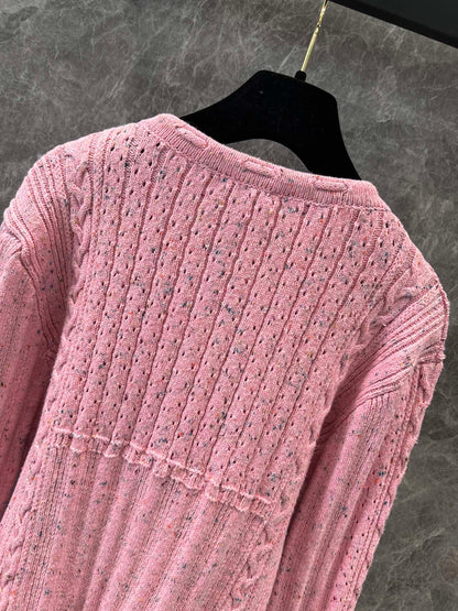 25 Early Spring New Product Heavy Craft Lace-up Pollen Cardigan