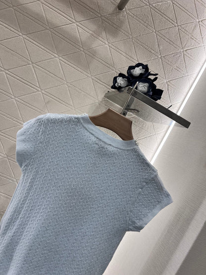 25 Pearl round neck knitted short sleeves