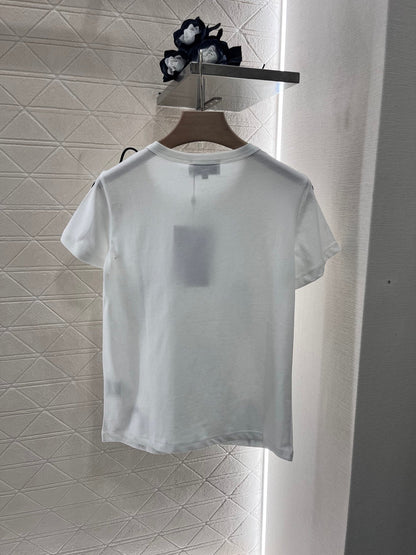 25 New blue double f jacquard slim short sleeve