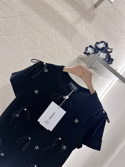 25 New blue double f jacquard slim short sleeve