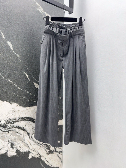 25 Early spring new arrival waist design workwear style pleated straight pants