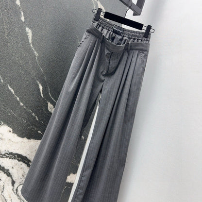 25 Early spring new arrival waist design workwear style pleated straight pants