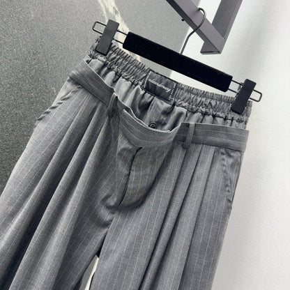 25 Early spring new arrival waist design workwear style pleated straight pants