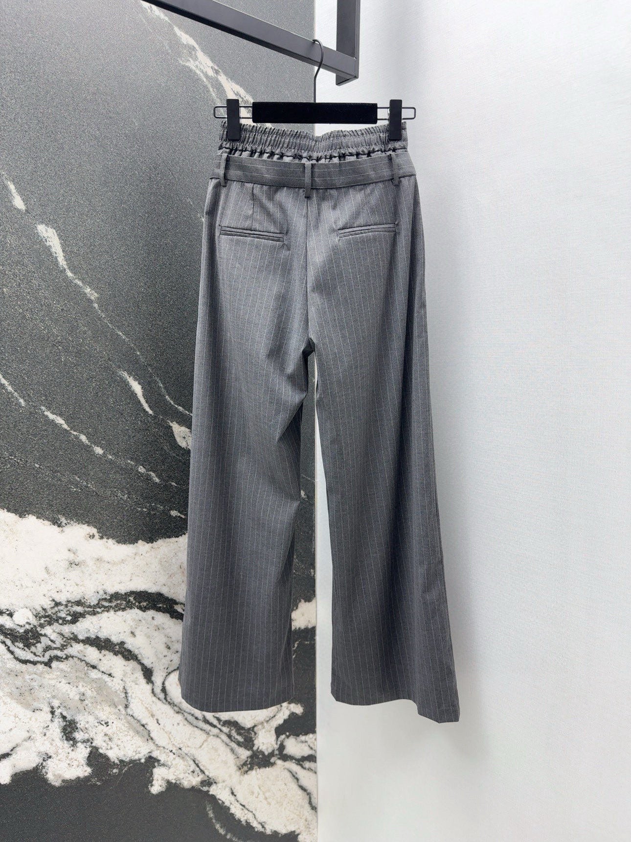 25 Early spring new arrival waist design workwear style pleated straight pants