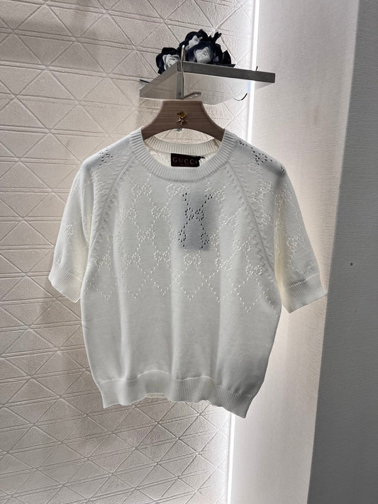 25ss Hollow knit short sleeves