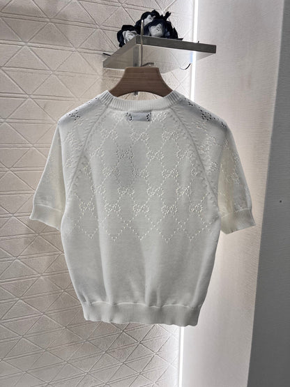 25ss Hollow knit short sleeves
