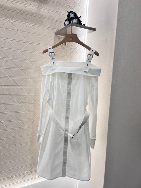 25ss One shoulder halter dress