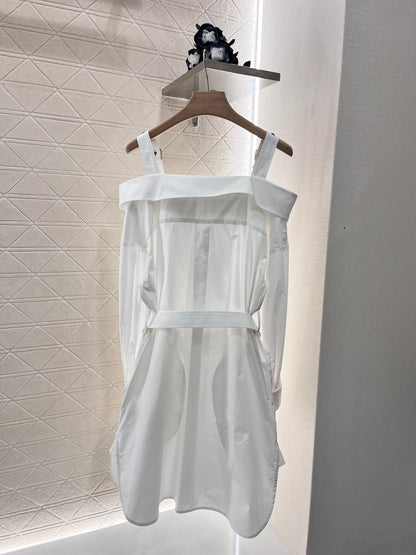 25ss One shoulder halter dress