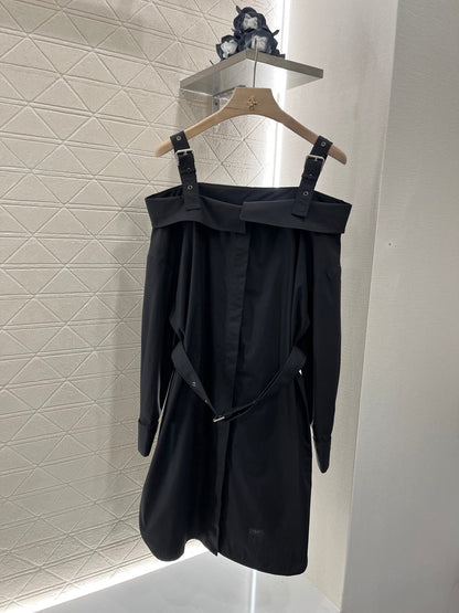 25ss One shoulder halter dress