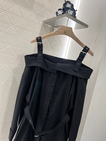 25ss One shoulder halter dress