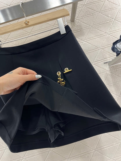 25ss chain a-line pleated skirt