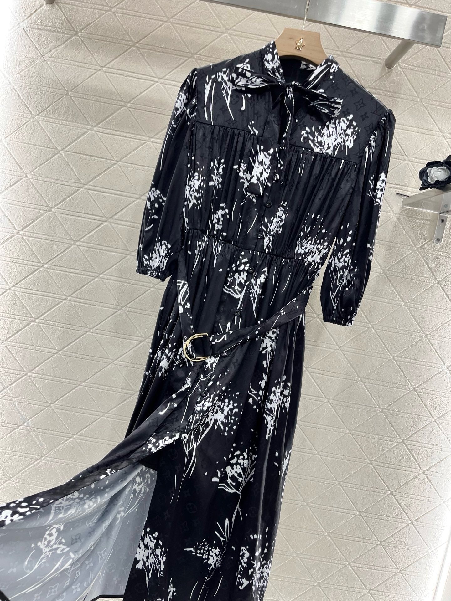 25ss new arrival printed belt dress