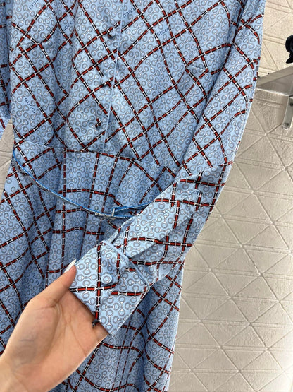 25ss new product printed belt dress
