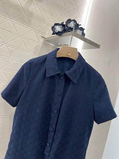 25ss new product lapel jacquard dress