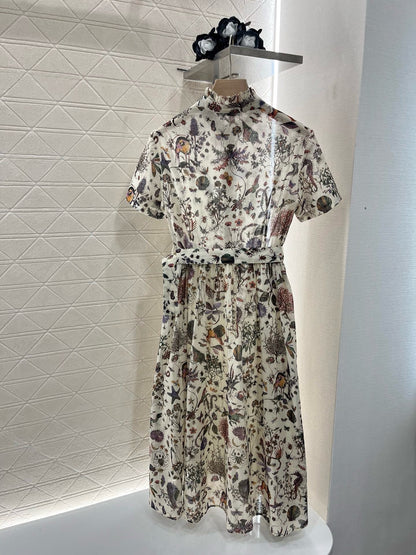 25ss new product printed belt dress