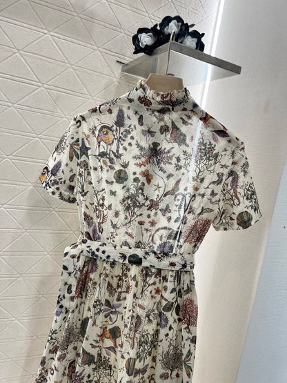25ss new product printed belt dress