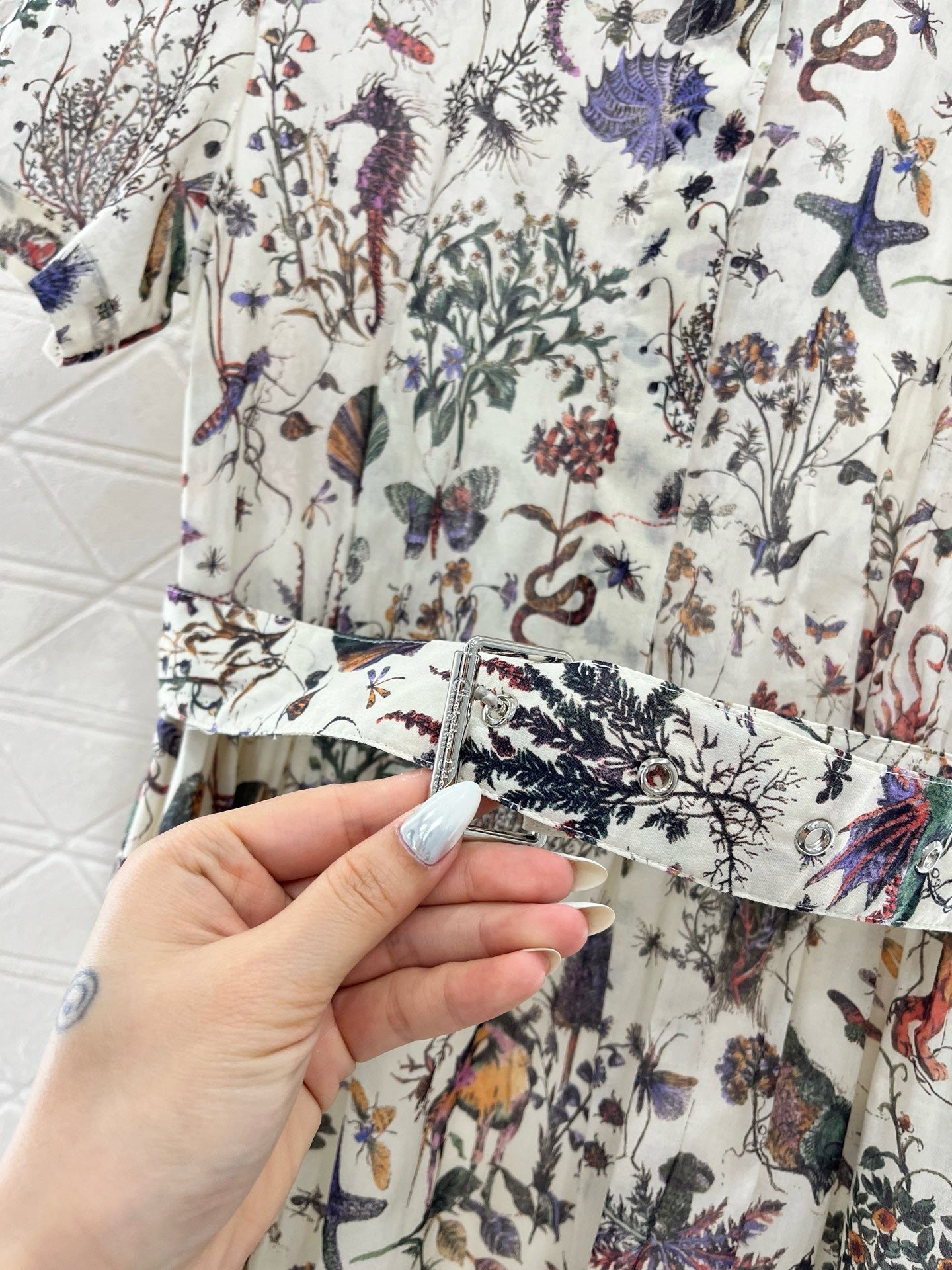 25ss new product printed belt dress