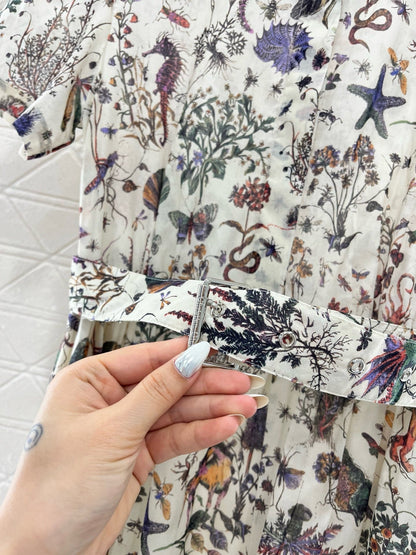 25ss new product printed belt dress