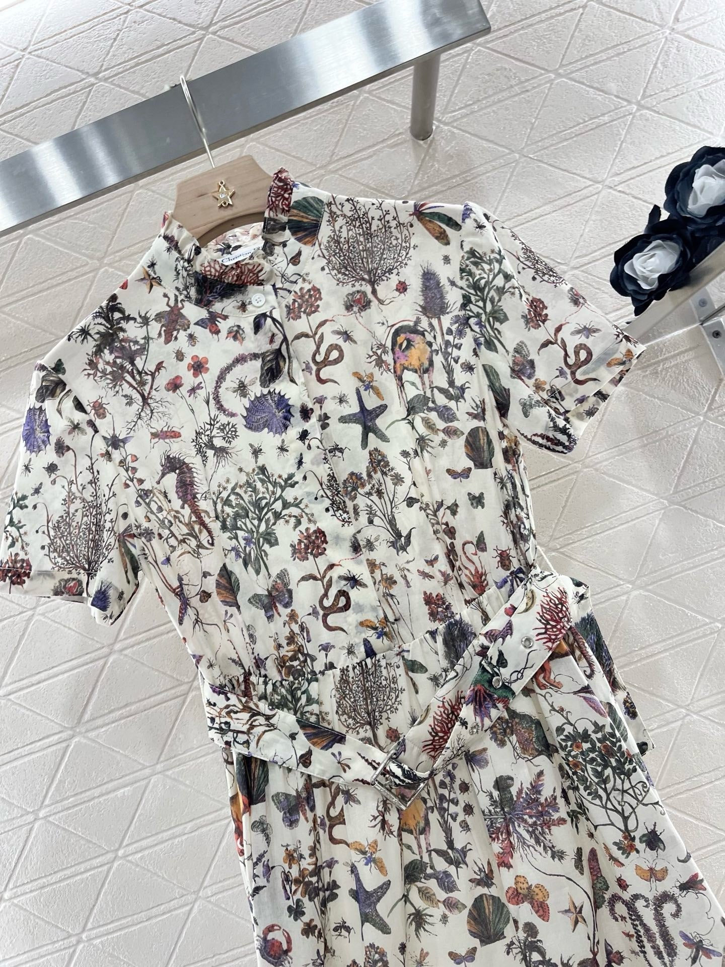 25ss new product printed belt dress