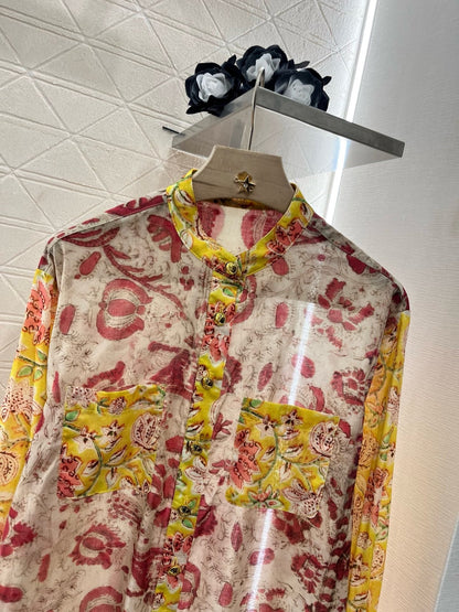 25SS new product lace floral shirt