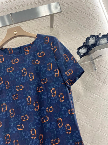 25SS new round neck short sleeve dress