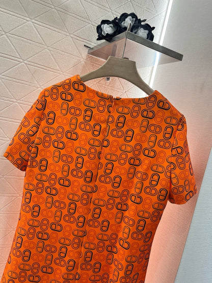 25SS new round neck short sleeve dress