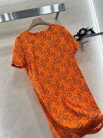 25SS new round neck short sleeve dress