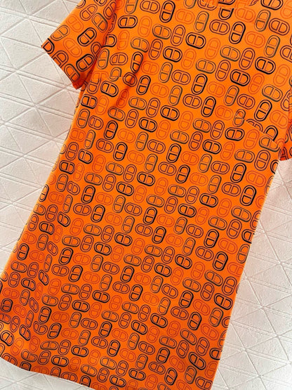 25SS new round neck short sleeve dress