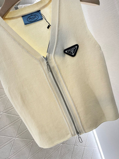 25SS New Arrival Zipper Knit Vest