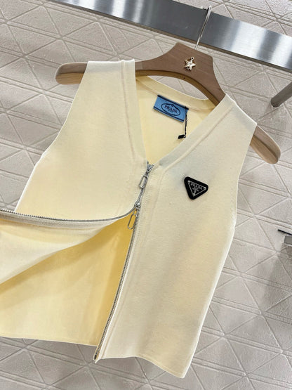 25SS New Arrival Zipper Knit Vest