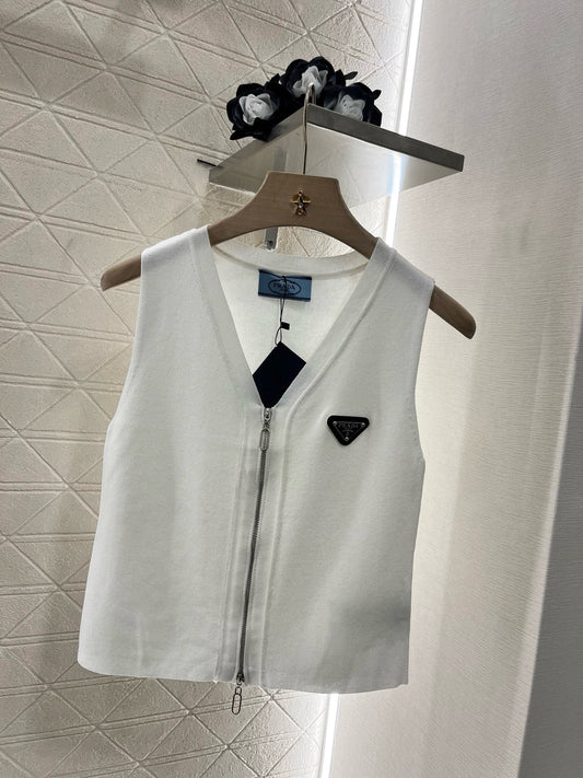 25SS New Arrival Zipper Knit Vest