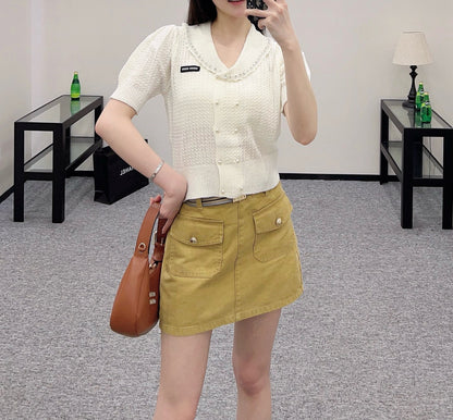 25SS New Product Lapel Knitted Short Sleeve