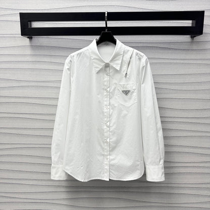 P 25Lapels Zippers Shirts