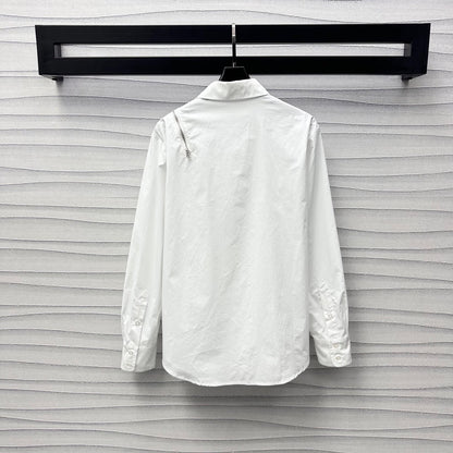P 25Lapels Zippers Shirts
