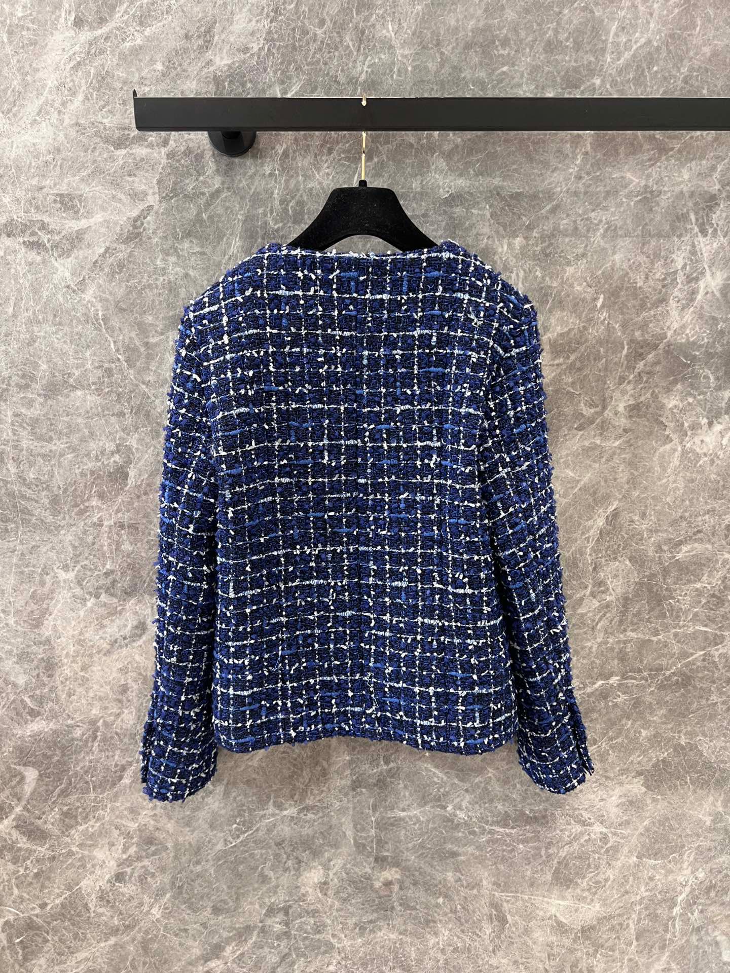 25 Spring/Summer New Style Streamer Blue Tweed Jacket