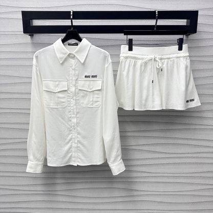 M 25 Lapel Shirt + Half Skirt Set