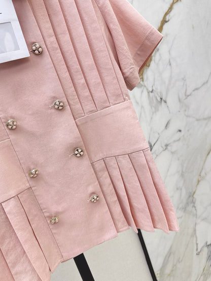 25 Spring and Summer Latest Pleated Waist Temperament Commuter Shirt