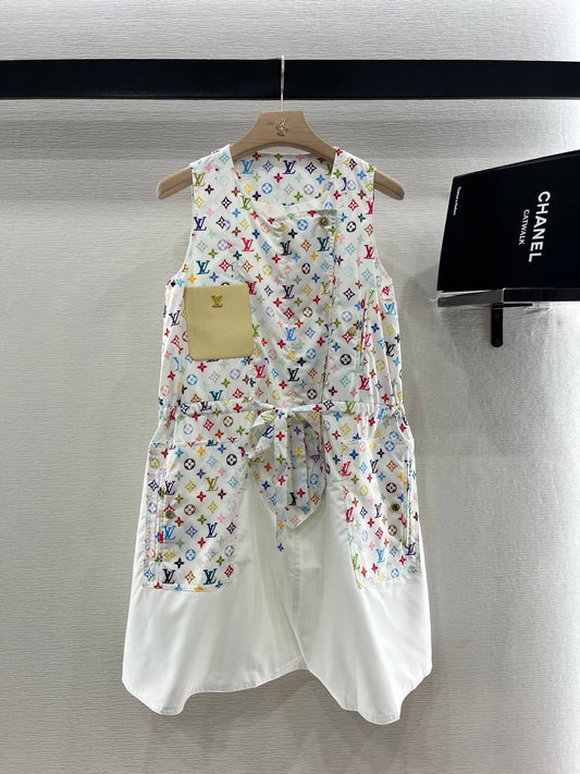 L 25 Color Clash Vest Dress