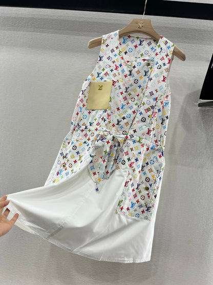 L 25 Color Clash Vest Dress