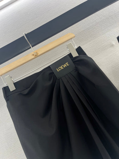 L 25 Leather label pleated chic half skirt