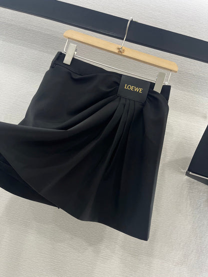 L 25 Leather label pleated chic half skirt