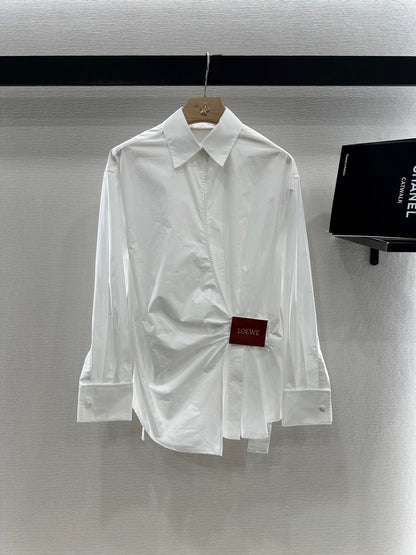 L 25 Irregular Leather Tag Shirt