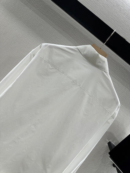 L 25 Irregular Leather Tag Shirt
