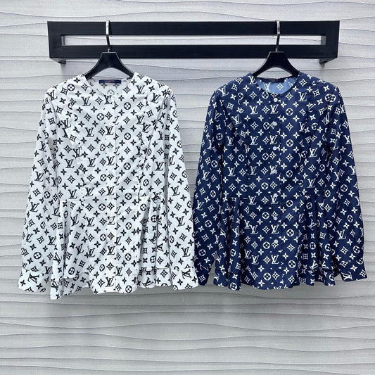 2025 New Arrivals Printed Waist Pleated Shirt