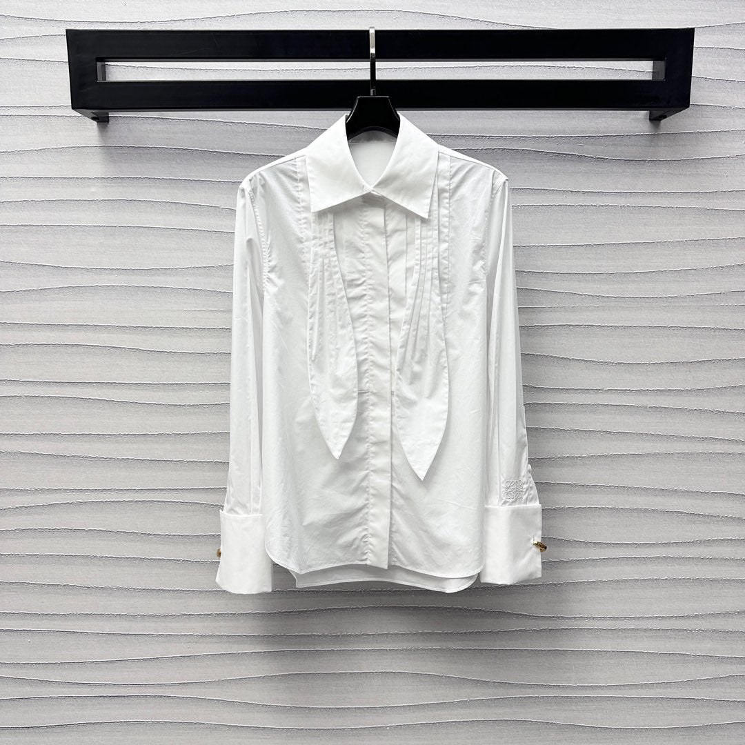 25ss New Arrivals Lace-up Accordion Shirt