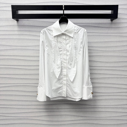 25ss New Arrivals Lace-up Accordion Shirt