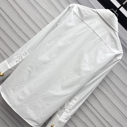 25ss New Arrivals Lace-up Accordion Shirt