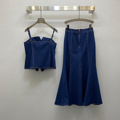 25 Sexy tube top camisole top ➕ fishtail skirt set