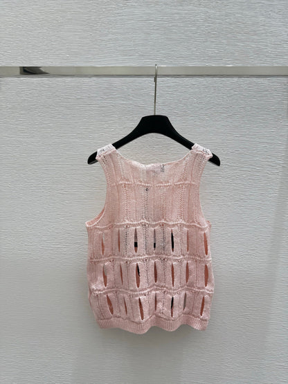 25ss Bow hollow knitted vest