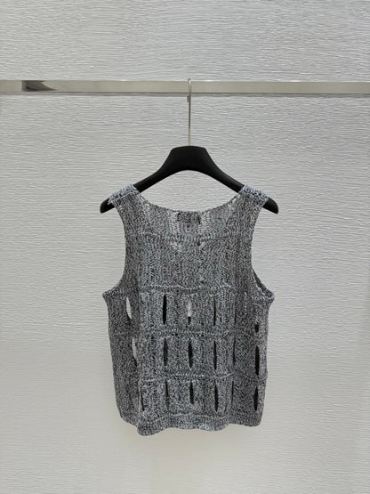 25ss Bow hollow knitted vest